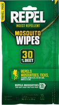 Repel Insect Repellent Mosquito Wipe Tick Flies  Bugs 30% Deet 15 Count