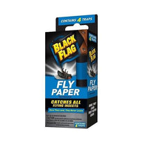 Black Flag Fly Paper Catches All flying Insects - Contains 4 Traps