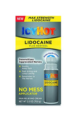 Icy Hot Lidocaine Plus Menthol No-Mess Pain Relieving Cream Applicator 2.5 Ounce