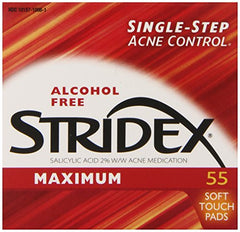 Stridex Maximum Strength Medicated Pads 55 Count For Acne in Each