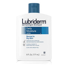 Lubriderm Daily Moisture Lotion Normal to Dry Skin Non-Greasy Feel 6 Ounce