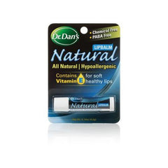 Dr. Dans All Natural Hypoallergenic Lip Balm Chemical/PABA Free .14 Ounce Each