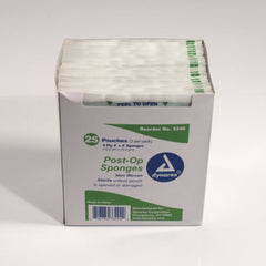 Dynarex Gauze Post-Op Sponges Non-Woven Sterile 4" X 4" 4-Ply Count: 25 x 2
