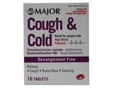Major Cough & Cold Relief for People with High Blood Pressure 16 Tablets