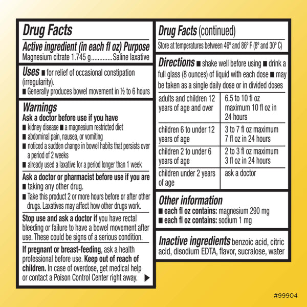 Quality Choice Magnesium Citrate, Saline Laxative Oral Solution, Cherr ...
