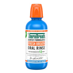 TheraBreath Fresh Breath Mouthwash, Alcohol-Free Oral Rinse, Icy Mint, 16 fl oz