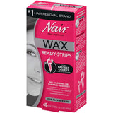Nair Hair Remover Wax Ready-Strips for Face & Bikini 40 Wax Strips