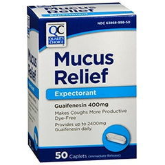 Quality Choice Mucus Relief Expectorant Guaifenesin 400mg 50 Caplets