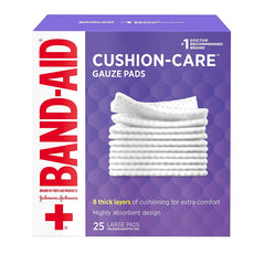 BAND-AID First Aid Large Gauze Pads, 4 in x 4 in, 25 Each