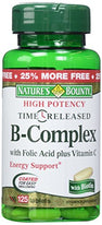 Nature's Bounty B-Complex with Folic Acid plus Vitamin C, Tablets 125 Each