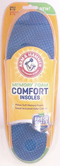 Arm & Hammer Memory Foam Comfort Insole, Men Size 8-13, Women Sizes 6-10, 1 Pair