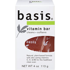 Basis Vitamin Bar Soap Cleans + Softens 4 Ounce Each