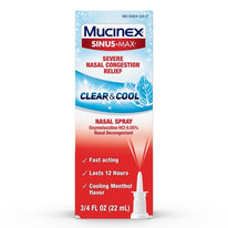 Mucinex Sinus-Max Clear & Cool Nasal Decongestant Spray 0.75 Ounce Each