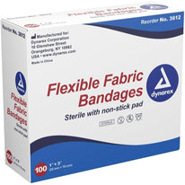 Dynarex Sterile Fabric Bandages 1 X3 latex free #3612 100 band aids