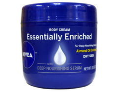 Nivea Body Cream Essentially Enriched Almond Oil for Dry Skin 13.5 oz Jar