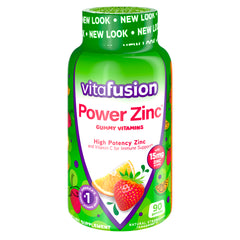 Vitafusion Power Zinc Adult Gummies Natural Strawberry Tangerine Flavor 90 Count