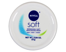 Nivea Soft Refreshing Moisturizing Cream for Face, Body and Hands Travel 0.84 oz