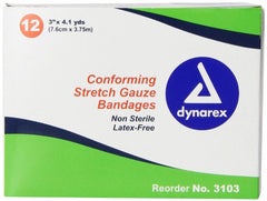 Dynarex Conforming Stretch Gauze Bandage Non Sterile #3103 3 x4.1YD 12 Count
