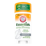 Arm & Hammer Essentials Deodorant Solid, Unscented 2.5 Ounce Each