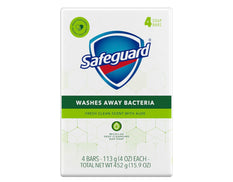 Safeguard Aloe Vera Antibacterial Deodorant Bar Soap 4Oz. 4 Count - Pack of 1