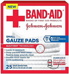BAND AID First Aid Small Gauze Pads 2 in x 2 in 25 Each