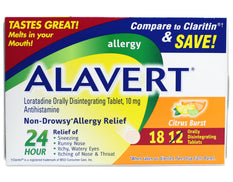 Alavert Quick Dissolving Non-Drowsy Allergy Relief Tabs Citrus Burst 18 Count