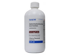 Major Diphenhydramine HCI 12.5mg/5 mL Oral Solution, Cherry, 16 Ounce