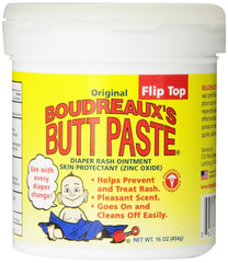 Boudreaux's Butt Paste, Orignal Diaper Rash Ointment Jar 16 Ounce (454 g)