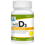 Quality Choice 10mcg Vitamin D3 Bone Support Tablets, 100 Count - Pack of 1