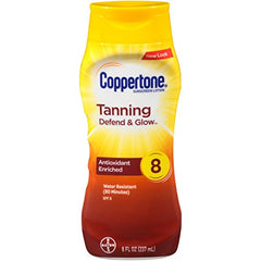 Coppertone Tanning Sunscreen Lotion SPF8, 8 Ounce Each