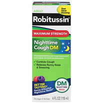 Robitussin Max Strength DM Cough Suppressant Antihistamine 4 Ounce Each