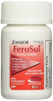 Major FeroSul Ferrous Sulfate 325mg Red Tablets 100 Each