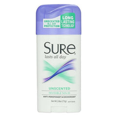 Sure Anti-Perspirant Deodorant Invisible Solid Unscented 2.60 Ounce