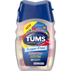 Tums Sugar-Free Antacid Melon Berry 80 Chewable Tablets Each
