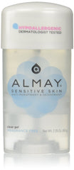 Almay Anti Perspirant Deodorant Fragrance Free Clear Gel 2.25 Ounce