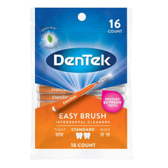 Dentek Easy Brush Interdental Tooth and Gum Cleaners, 16 Standard Sized Fresh Mint Picks Each
