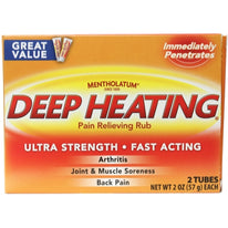 Mentholatum Ultra Strength Deep Heating Pain Relieving Rub 2x2Oz Tubes Ea