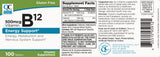 Quality Choice 500mcg Vitamin B12 Energy Support Tablets, 100 Count - Pack of 1