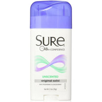 Sure Original Solid Antiperspirant & Deodorant Unscented 2.7 Ounce Each