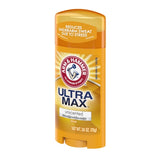 Arm & Hammer ULTRAMAX Deodorant Invisible Solid Unscented 2.6 Ounce Each