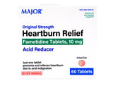 Major Original Strength Heartburn Relief Famotidine Tablets, 10 mg