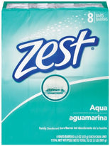 Zest Aqua Refreshing Deodorant Bar Soap 4  Ounce Family Set of 8 Bars