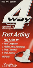 4 Way Fast Acting Nasal Decongestant Sinus Spray 1 Fl Ounce each