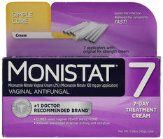 Monistat 7 Vaginal Antifungal Cream with Disposable Applicators 1.59 Ounce Tube