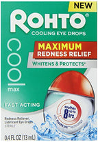 Rohto Cooling Eye Drops Maximum Redness Relief, Lubricates & Protects 0.4  Ounce
