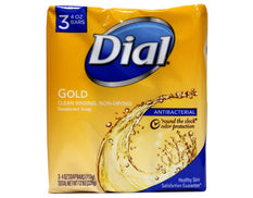 Dial Gold Antibacterial Clean Rinsing, Non-Drying Bar Soap 3 Bars 4 oz Each