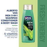 Vo5 Alberto Men's 3-In-1 Fresh Energy Scent 12.5 Fl. Oz.