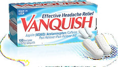 Vanquish Pain Reliever Effective Headache Relief, 100 Caplets Each