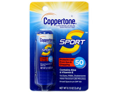 Coppertone Sport Sunscreen Lip Balm SPF 50, 0.13 Ounce (Pack of 1)