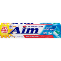 AIM Cavity Protection Gel Mint Toothpaste 6 Ounce Each